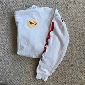 White decaled baggy sweatshirt listing 2